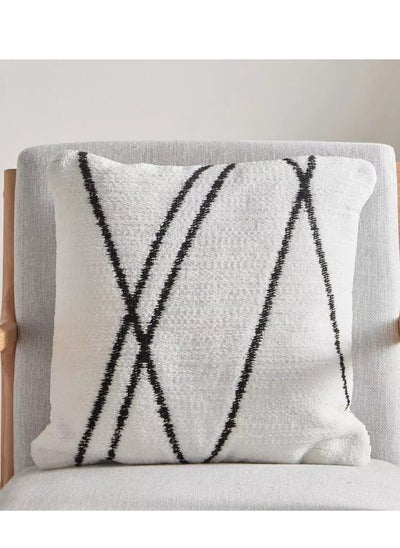 اشتري Ebony Prisma Chenille Jacquard Filled Cushion - 50x50 cm في السعودية