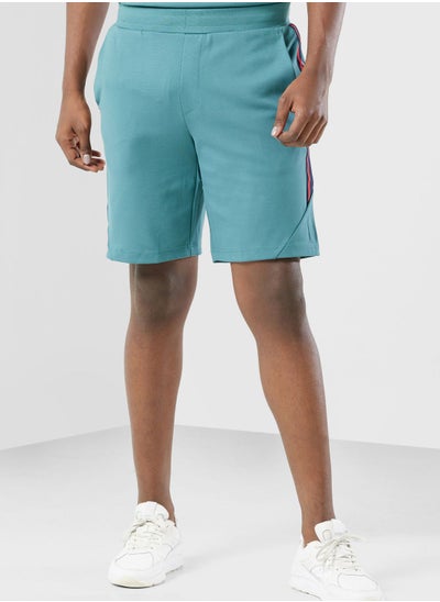 Buy Logo Textured Tape Shorts in Saudi Arabia