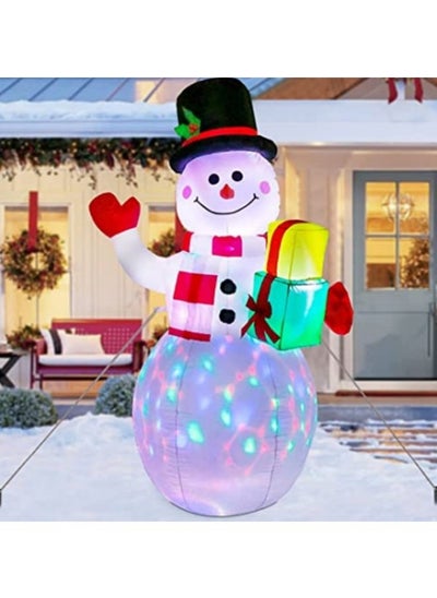 Buy 1.5M/5FT Snowman Inflatables Outdoor Decorations, Waterproof Blow Up Snowman Inflatable Decorations with Rotating LED Lights in UAE