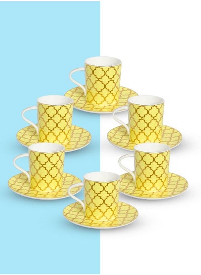 Buy 12-piece set of Tea cups, plates and cups in UAE