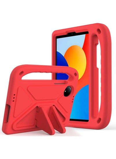 Buy Case Compatible with Xiaomi Redmi Pad SE 4G 8.7 Inch Case, [Kids Friendly] Lightweight EVA Shockproof Protective Case Drop-proof Handle Stand Cover for Redmi Pad SE 8.7" (Red) in Saudi Arabia