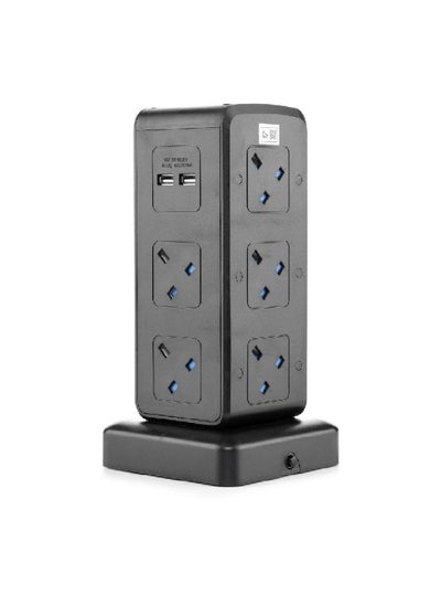 Buy 10-Way Socket Power Extension Cord with 4-USB Ports Black 3 m SU27USB-3M-B in Saudi Arabia