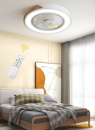 Buy 50cm Wood Fans Light with Remote Control/White in UAE