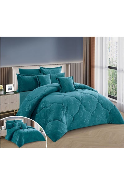 Buy 8 Piece King Size comforter Set Soft Fabric Comforter Set For Bedroom Includes Comforter Bedsheet Pillow Sham Pillow Case & Cushion in UAE