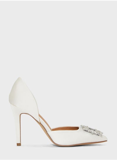 Buy Diamante Buckle Sling Pointed Pumps in UAE