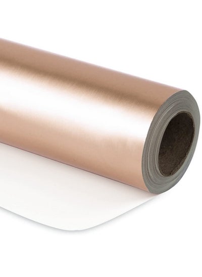 Buy Rose Gold Metallic Wrapping Paper - Solid Color Matte Paper Perfect For Wedding, Birthday, Christmas, Baby Shower - 30 Inches X 100 Feet in UAE