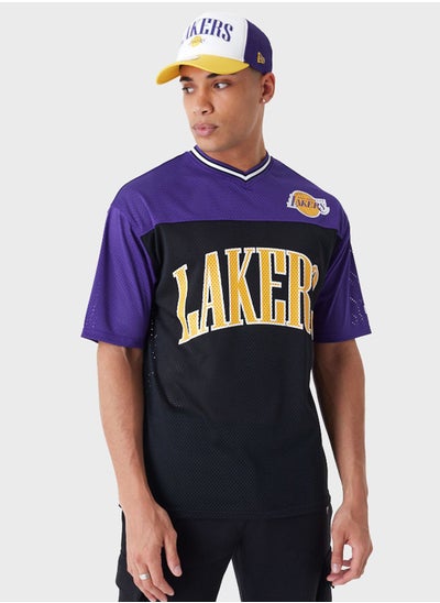 Buy Los Angeles Lakers Graphic Mesh Oversized T-Shirt in UAE