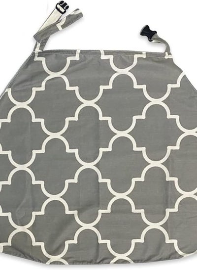 Buy Nursing cover Kangaro Baby - double layer 100% cotton material with buckle & added curved wired - Grey pattern in Egypt