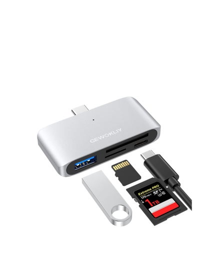 اشتري USB C to SD Card Reader, USB C Hub to 2 Slots SD/SIM/Micro SD Memory Card Reader OTG Adapter and USB 3.0 USB C Ports, SD Card Reader for iPhone 15 Pro Max/iPad Pro/MacBook Pro/Air في السعودية