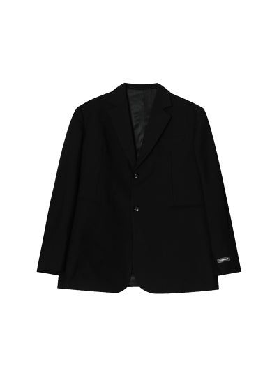 Buy Mens Casual Blazer Vintage Oversized Korean Style Black in UAE