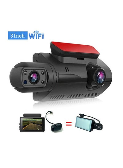 اشتري Dash Camera for Cars with Wifi Night Vision G-sensor Dual Lens Car Dvr Dash Cam Video Recorder في السعودية