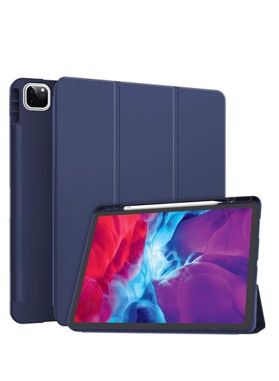 Buy iPad Pro 12.9 inch Case 2022 Pencil Holder, New iPad Case 12.9 inch Lightweight Smart Cover with Soft TPU Back 【Apple Pencil Charging】 + Auto Sleep/Wake Blue in Egypt