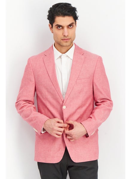 اشتري Men Modern Fit Textured Blazer, Red في الامارات