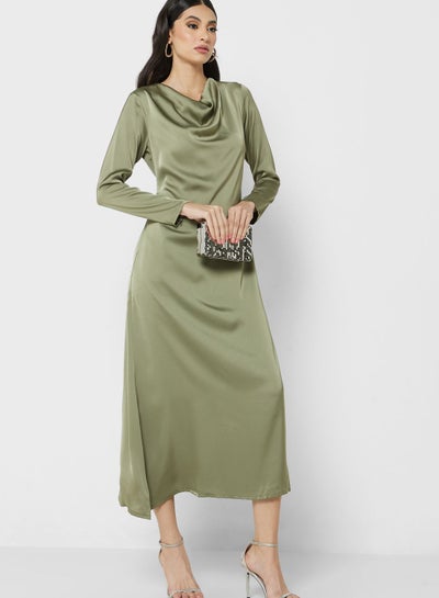 Buy Cowl Neck Satin Dress in Saudi Arabia