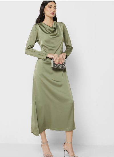 Buy Cowl Neck Satin Dress in Saudi Arabia