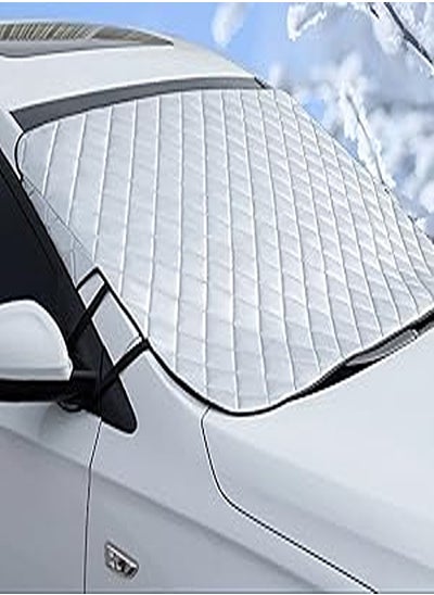 Buy OrgeMaan Car Front Windscreen Snow Cover, Car Windshield Sun Shade, 4 Layers Windshield Winter Cover Fits for Most Cars, Essential Front Window Winter- Waterproof, Snow, Ice, Frost (145×100cm) in Egypt