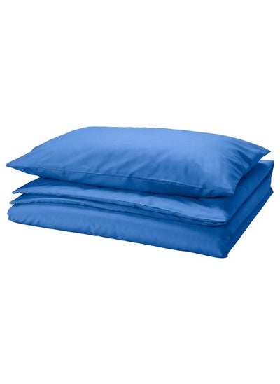 Buy Duvet Cover And Pillowcase Blue 150X200 And 50X80 Cm in Saudi Arabia