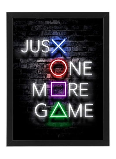 Buy Just One More Game Neon Wall Art Poster Frame 21x30cm in UAE