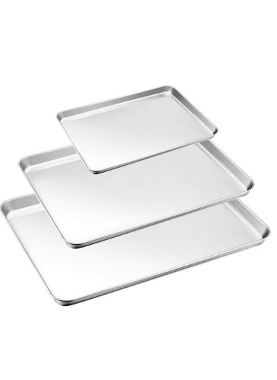 Buy Set 3 piece Rectangular Aluminum Trays in Saudi Arabia