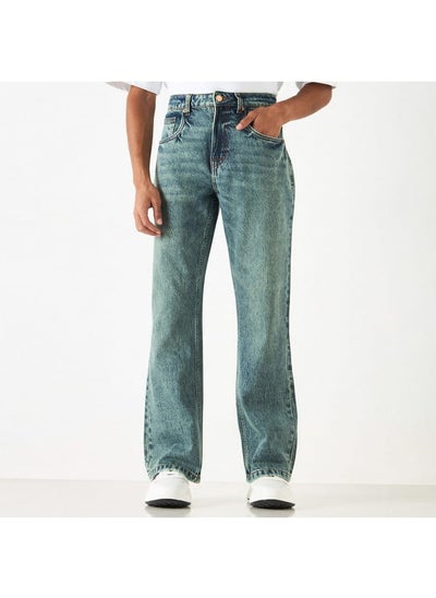 Buy Lee Cooper Solid Bootcut Jeans with Pockets in Saudi Arabia