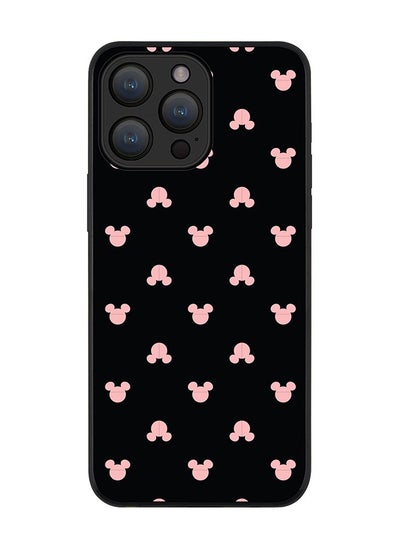 اشتري Cover for iPhone 15 Pro Case Rugged Black Slim fit Soft Flexible Anti Drop TPU Gel Thin Protective Phone Cases - Mickey Print في الامارات