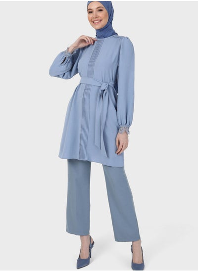 Buy Puff Sleeve Belted Tunic in UAE