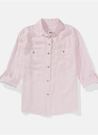 Buy AE Long-Sleeve Button-Up Shirt in Saudi Arabia