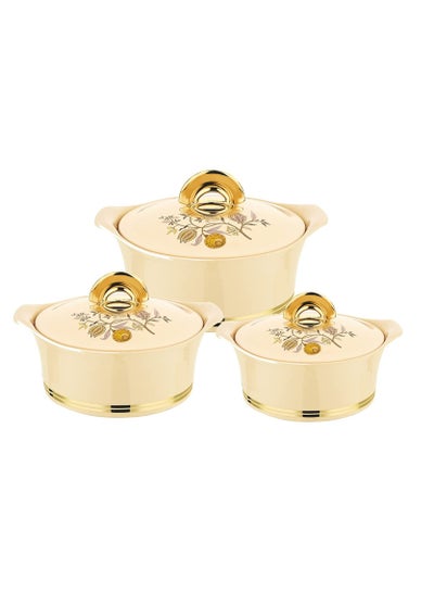 Buy Hotpot Falcon Gold Stainless Steel insulated Hot Pot Food Warmer Keeps Food Warm for Hours 3Pc Set 1.5L, 2.5L, 3.5L in UAE