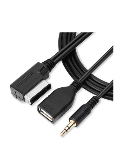 اشتري MDI AMI MMI واجهة الموسيقى USB + كابل شاحن Aux لأودي A6L A8L Q7 A3 A4L A5 A1، Haofy 3.5 ملم صوت USB مقبس AUX محول كابل Scart-HDMI إلى Scart Cable في الامارات