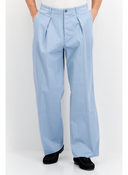 اشتري Men Regular Fit Plain Chino Pant, Blue في الامارات