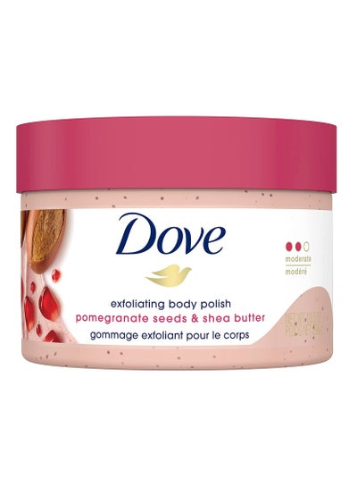 Buy Dove Body Polish Exfoliating Scrub, Shea Butter and Pomegranate Seeds (298g) in UAE