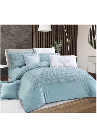 Buy A comforter set from Ours with a sophisticated winter velvet pattern 4 pieces single size in Saudi Arabia