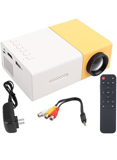 اشتري Mini Projector Portable 1080P LED Projector Home Cinema Theater Indoor/Outdoor Movie projectors for Laptop PC Smartphone Yellow and White في الامارات