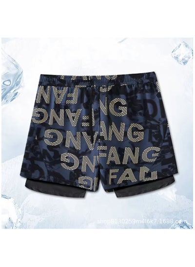 اشتري Fashionable Men's Double-Layer Quick Drying Beach Swimming Shorts في الامارات