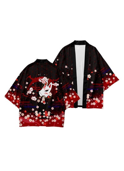 Buy Summer Feather Weaving Ethnic Style Kimono 3D Digital Printing Casual Sports Cloak in Saudi Arabia