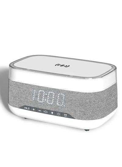 Buy Bluetooth Speaker, Multi-functional Wireless Charger, Fast Charging Clock Alarm Clock Bluetooth Speaker Ambient Nightlight in UAE