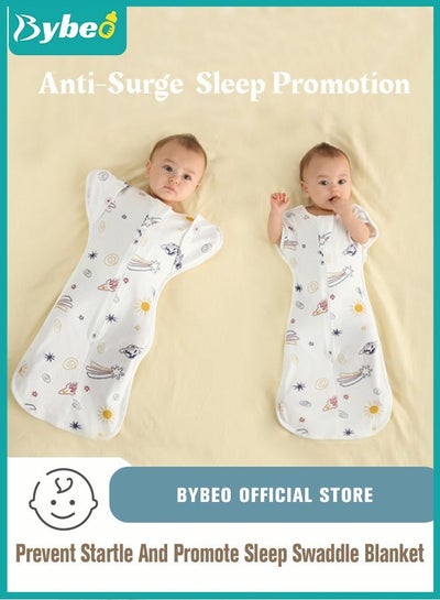 Buy Baby Swaddle Blanket Sack with Arms Free Design, Transition to Arm Freedom Wearable for Newborn Girl and Boy, Medium 100% Breathable Cotton 3-6Months in UAE