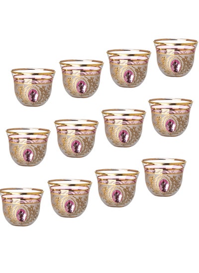 Buy A set of 12 Turkish-made Arabic coffee cups with elegant and unique designs in Saudi Arabia