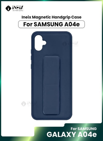 Buy 3-in-1 Magnetic Wrist Strap Hand Grip with Stand Case Cover for Samsung Galaxy A04e-Navy Blue in Saudi Arabia