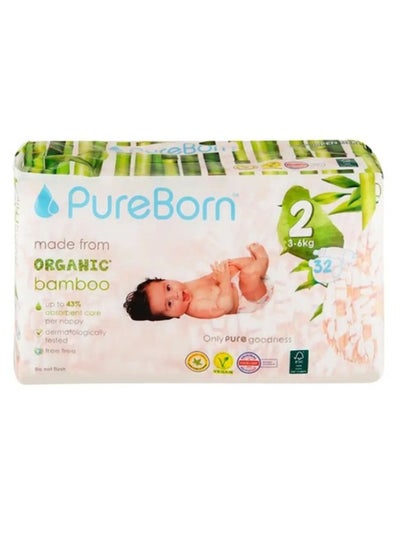 Buy Organic Bamboo Size 2 Diapers  3-6Kg 32 Count in UAE