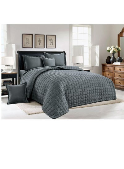 Buy Two-piece comforter set, compressed bedspread, consisting of 6 pieces, polyester comforter, size 230 x 250 cm in Saudi Arabia