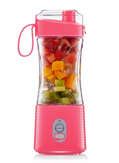 اشتري Portable Blender for Shakes and Smoothies Personal Size Single Serve Travel Fruit Juicer Mixer Cup with Rechargeable 4000mAh Pink في السعودية