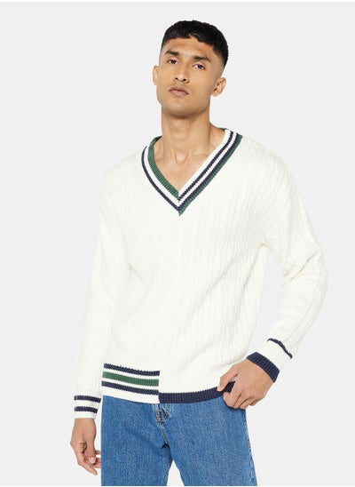 Buy Split Knit V-Neck Sweater in Saudi Arabia