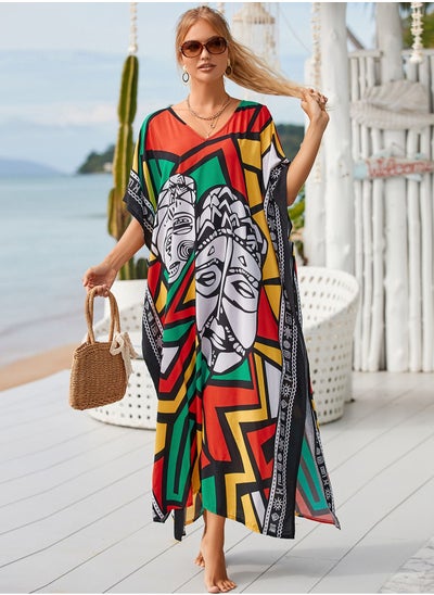 Buy Beach Printed Robe Sunscreen Cover in UAE