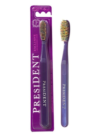 Buy President Exclusive Toothbrush for Daily Dental Care Diameter 6 ml - Purple in Saudi Arabia