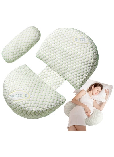 Buy Pregnancy Pillow for Pregnant Women,Soft Pregnancy Body Pillow,Support for Back, Hips, Legs,Maternity Pillow with Detachable and Adjustable Pillow Cover（Green） in UAE