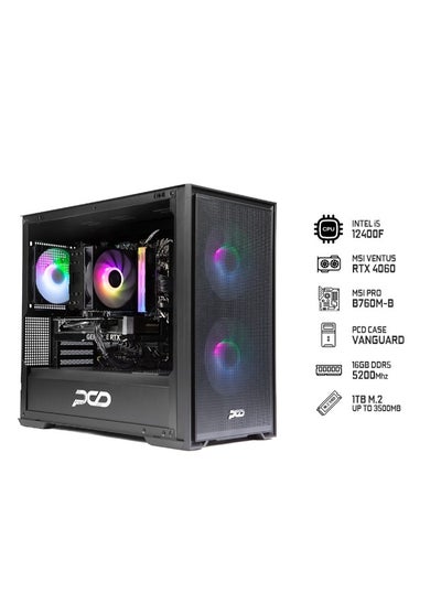 Buy VANGUARD Gaming PC High Performance with Intel Core i5-12400F Processor/16GB RAM/1TB SSD/8GB NVIDIA GeForce RTX 4060 Graphics Card/Windows 11 Pro/ Black in Saudi Arabia