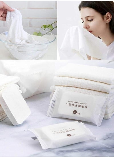 Buy Premium Compressed Towel Tablet Wet and Dry Disposable Thicker Larger Essential Face Washcloths For Travel Camping Hiking Outdoor Sports Beyond Pure Cotton Home Beauty 20PCS in Saudi Arabia