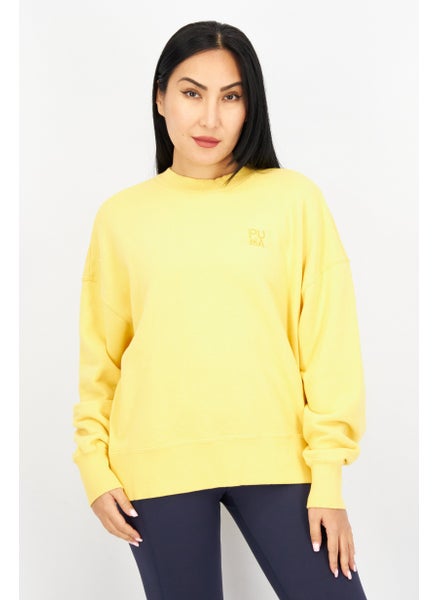 Buy Women Relaxed Fit Long Sleeve Training Sweatshirt, Yellow in UAE