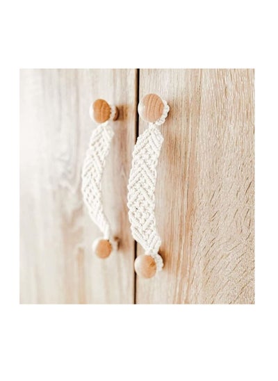 اشتري 2 Pack Rope Knobs Door Handle Rope Knot Cabinet Drawer Cupboard Furniture Door Wooden Pulls Handles Drawer Pulls for Kitchen Cabinet Wardrobe Cupboard Cabinet knobs Dresser knobs في الامارات